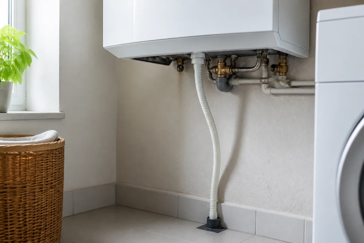 Évacuation des condensats d'une chaudière à condensation